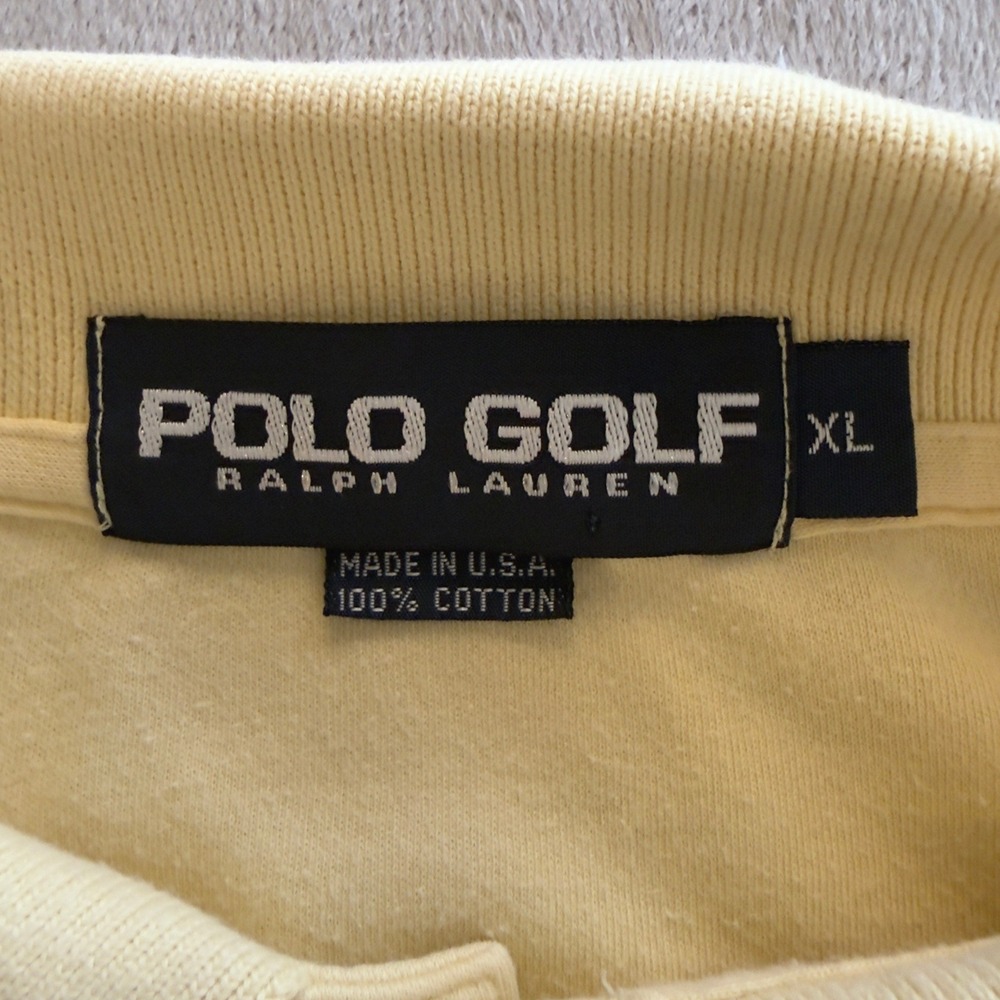 Polo Golf Ralph Lauren Polo Shirt Mens XL Yellow Short Sleeve Embroidered Crest - Picture 6 of 9